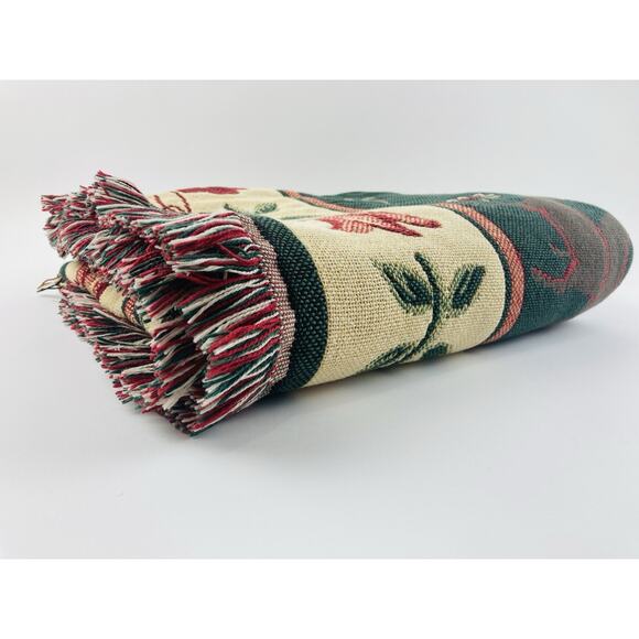 Williamsburg Noah's Ark Throw Blanket Tapestry Goodwin Weavers 100% Cotton Thick - Picture 10 of 10